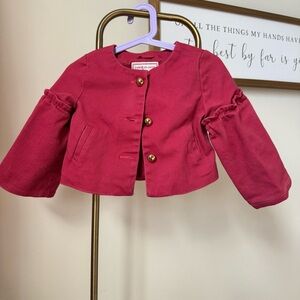 Janie and Jack Girls' Crop Ruffle-Sleeve Jacket